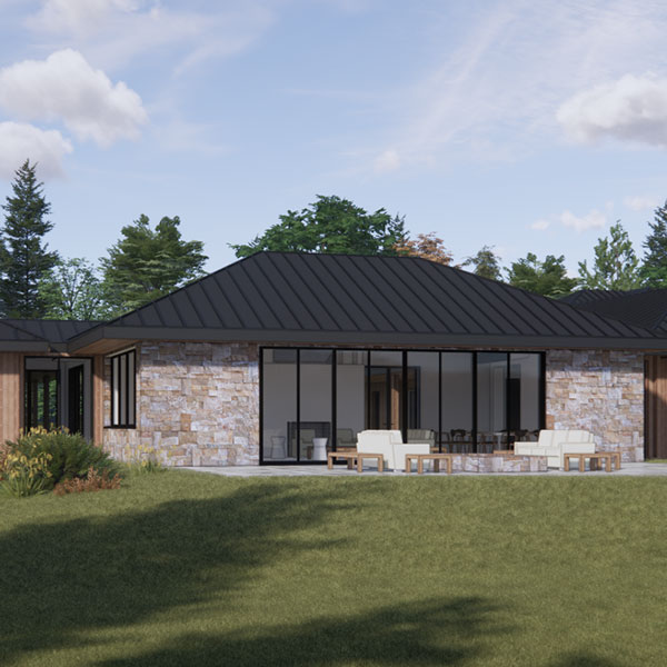 Architectural Rendering of Mount Desert Island Residence, Currently Under Construction