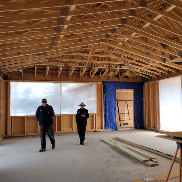 1,800 SqFt &#34;living room&#34; in Bar Harbor, framing inspection with Landmark Acadia and Ray Day Builders